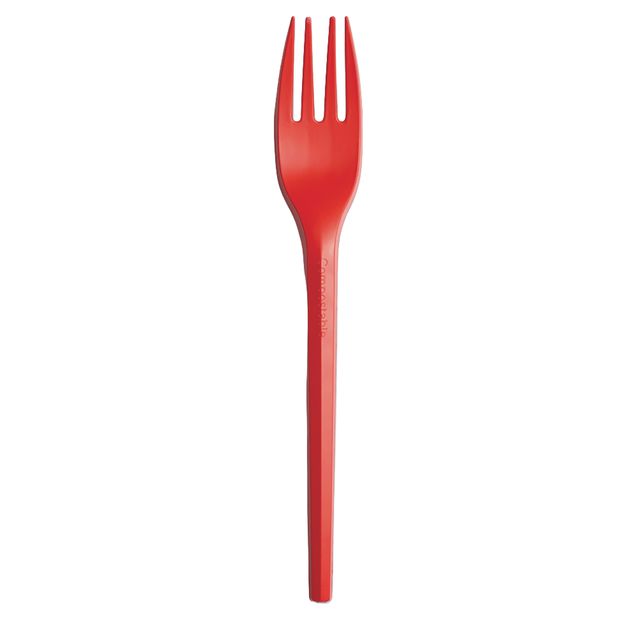 20 forchette monouso Ecocolor in CPLA 16cm rosso Big Party