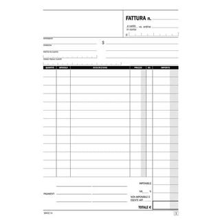 Data Ufficio - Blocco aliquota 1 fattura - 50 fogli - 148 x 215 mm - duplicato …