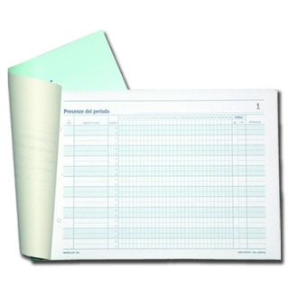 Data Ufficio - Registro delle presenze mensili - 25 fogli - 215 x 148 mm - dupl…