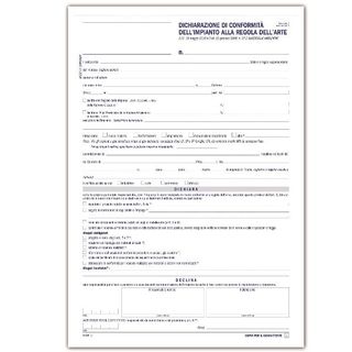 Dichiarazione conformità impianto - snap 5 copie autoric. - 31 x 21 cm - DU1841…