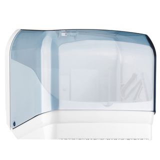 Dispenser asciugamani in rotolo/fogli - 30x19,5x25,1 cm - plastica - bianco/azz…