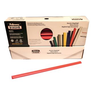 Dorsetti tondi per rilegatura - 3 mm - rosso - Fellowes - scatola 50 pezzi