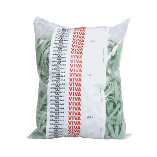 Elastici fettuccia - diametro 10 x 0,5 cm - 1 kg - gomma - verde - Viva